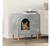 vidaXL Maison pour Chat Béton 51 x 30 x 52 cm Bois d'ingénierie, Salon, Rectangle, Style Moderne avec mobilier Minimaliste, matériaux de qualité, pour espaces contemporains, 4