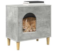 vidaXL Maison pour Chat Béton 51 x 30 x 52 cm Bois d'ingénierie, Salon, Rectangle, Style Moderne avec mobilier Minimaliste, matériaux de qualité, pour espaces contemporains, 4