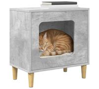 vidaXL Maison pour Chat Béton 51 x 30 x 52 cm Bois d'ingénierie, Salon, Rectangulaire, Mobilier et Décor Modernes et Élégants, Améliorant Le Confort et la Fonctionnalité de Tout Espace
