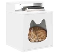 Vidaxl Maison Pour Chat Blanc 42,5 X 40 X 52,5 Cm Bois D'ingénierie