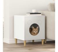 Vidaxl Maison Pour Chat Blanc 42,5 X 40 X 53 Cm Bois D'ingénierie