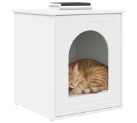 vidaXL Maison pour chat Blanc Rectangulaire en bois d'ingénierie 53 x 52 x 60 cm
