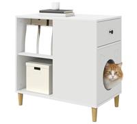 vidaXL Maison pour Chat Blanc 72 x 42.5 x 70 cm Bois d'ingénierie, Salon, Rectangulaire, Moderne, Espaces Lumineux, Aménagements Ouverts, Meubles Stylés, Designs Pratiques, Atmosphère Cozy