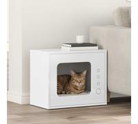 Vidaxl Maison Pour Chat Blanc Brillant 51 X 30 X 42 Cm