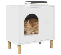 vidaXL Maison pour Chat Blanc Brillant 51 x 30 x 52 cm, Salon, Rectangle, Style Moderne avec mobilier Minimaliste, matériaux de qualité, pour espaces contemporains, 4