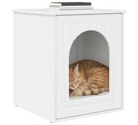 vidaXL Maison pour chat – Blanc brillant – 53 x 52 x 62 cm