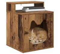 vidaXL Maison pour Chat Bois Ancien 42,5 x 40 x 53,5 cm, Maison Moderne pour Chat, abri Indoor Pratique, Refuge Chaleureux pour l'hiver, Design Minimaliste, Coin Douillet