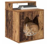 vidaXL Maison pour Chat Bois Ancien 42,5 x 40 x 53,5 cm, Maison pour Chat Moderne et stylée pour Salon, mobilier d’intérieur Chic, Coin Cosy, Facile à Monter