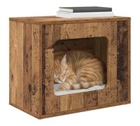 vidaXL Maison pour Chat Bois Ancien 51 x 30 x 42 cm Bois d'ingénierie, Maison Moderne pour Chat, Habitat rectangulaire pour félin, mobilier intérieur pour Animaux, Retraite Minimaliste
