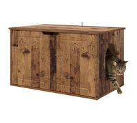vidaXL Maison pour chat Bois ancien 85 x 55 x 53,5 cm – Design rectangulaire, refuge cosy