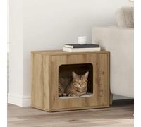 Niche pour chat en bois - vidaXL - Chêne artisanal - 51x30x42 cm - Design moderne - Facile à monter - Entretien simple