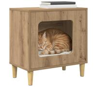 vidaXL Maison pour Chat Chêne Artisan 51 x 30 x 52 cm, Salon, Rectangulaire, Mobilier et Décor Modernes et Élégants, Améliorant Le Confort et la Fonctionnalité de Tout Espace