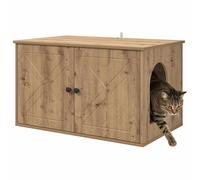 vidaXL Maison pour chat Chêne Artisan – Refuge moderne et confortable – 85 x 55 x 50 cm