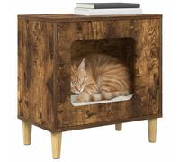 vidaXL Maison pour chat Chêne fumé 51 x 30 x 52 cm, Bois d'ingénierie, rectangulaire pour salon