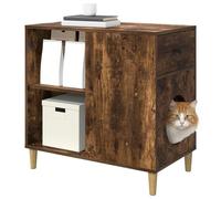 vidaXL Maison pour Chat Chêne fumé 72 x 42.5 x 70 cm Bois d'ingénierie, Salon, Rectangulaire, Moderne, Espaces Lumineux, Aménagements Ouverts, Meubles Stylés, Designs Pratiques, Atmosphère Cozy