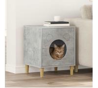 VIDAXL Maison pour chat en bois d'ingénierie gris béton 42,5 x 40 x 53 cm - Intérieur, petit
