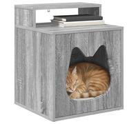 vidaXL Maison pour Chat Gris Sonoma 42,5 x 40 x 53,5 cm, Maison pour Chat Moderne et stylée pour Salon, mobilier d’intérieur Chic, Coin Cosy, Facile à Monter