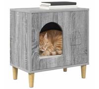 vidaXL Maison pour Chat Gris Sonoma 51 x 30 x 52 cm Bois d'ingénierie, Salon, Rectangle, Style Moderne avec mobilier Minimaliste, matériaux de qualité, pour espaces contemporains, 4