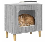vidaXL Maison pour Chat Gris Sonoma 51 x 30 x 52 cm Bois d'ingénierie, Salon, Rectangulaire, Mobilier et Décor Modernes et Élégants, Améliorant Le Confort et la Fonctionnalité de Tout Espace