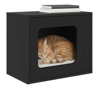 vidaXL Maison pour Chat Noir 51 x 30 x 42,5 cm Bois d'ingénierie, Maison pour Chat Tendance, Meuble Moderne rectangulaire, Refuge intérieur en Bois pour Minou