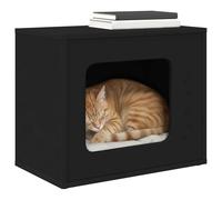 vidaXL Maison pour Chat Noir 51 x 30 x 42 cm Bois d'ingénierie, Maison Moderne pour Chat, Habitat rectangulaire pour félin, mobilier intérieur pour Animaux, Retraite Minimaliste