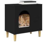 Vidaxl Maison Pour Chat Noir 51 X 30 X 52 Cm Bois D'ingénierie