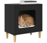 vidaXL Maison pour chat – 51 x 30 x 52 cm – Bois d'ingénierie – Noir