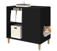 vidaXL Maison pour Chat Noir 72 x 42.5 x 70 cm Bois d'ingénierie, Salon, Rectangulaire, Moderne, Espaces Lumineux, Aménagements Ouverts, Meubles Stylés, Designs Pratiques, Atmosphère Cozy
