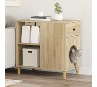 vidaXL Maison pour Chat Sonoma 72 x 42.5 x 70 cm Bois d'ingénierie, Salon, Rectangulaire, Moderne, Espaces Lumineux, Aménagements Ouverts, Meubles Stylés, Designs Pratiques, Atmosphère Cozy