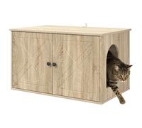 vidaXL Maison pour chat Sonoma 85 x 55 x 50,5 cm – Bois d'ingénierie, refuge moderne