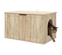 vidaXL Maison pour chat Sonoma – Bois d'ingénierie 85×55×53,5 cm – Design rectangulaire
