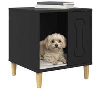 vidaXL Maison pour Chiens Noir 44 x 42 x 49 cm Bois d'ingénierie, Maison pour Chien Tendance, abri Moderne pour Animaux, Refuge Confortable et Durable à l'intérieur