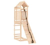 vidaXL Maisonnette de Jeu avec Mur d'escalade Bois Massif de pin, Aire de Jeux de Jardin, maisonnette, cabane de Jardin Enfant, Aire de Jeux en Bois