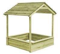 vidaXL Maisonnette d'extérieur avec bac à sable 128x120x145 cm Pin