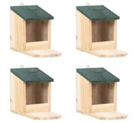 vidaXL Maisons pour écureuils Station d'alimentation Bois de sapin Lot de 4