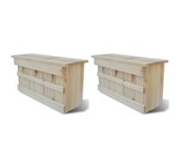 vidaXL Maisons pour moineau en bois 44 x 15,5 x 21,5 cm 2 pièces