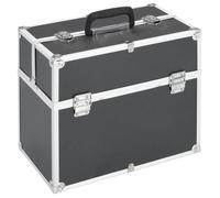 vidaXL Mallette à maquillage 37x24x35 cm Noir en aluminium