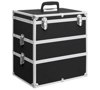 vidaXL Mallette à Maquillage 37x24x40 cm Noir Aluminium