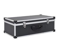 vidaXL Etui de CD pour 80 CD Boîte de Rangement de CD Boîtier Coffre de Rangement de CD Bac de Rangement Boîte pour Stockage Aluminium ABS Noir