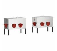 vidaXL Mangeoire pour poules 2 pcs Argent 41,5 x 20,5 x 33 cm, Jardin et terrasse, Rectangulaire, Accessoires durables et stylés pour espaces extérieurs, Améliore ton expérience sur le patio dès aujou