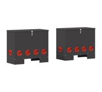 vidaXL Mangeoire pour Poules 2 pcs Noir 60,5 x 29 x 51 cm, Jardin et terrasse, Rectangulaire, Design Moderne, Matériaux durables, Options durables, Espace extérieur Polyvalent