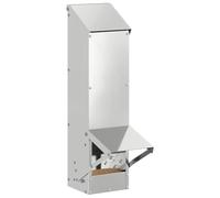 Mangeoire pour poules en acier galvanisé - vidaXL - Argent - 13x12x51 cm - Capacité 5 kg - Résistant aux intempéries