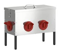 Mangeoire pour poules - vidaXL - Argent - Acier galvanisé - 41,5x20,5x33 cm - Capacité 15 kg - Résistant aux intempéries