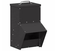 vidaXL Mangeoire pour poules Noir 20 x 25 x 35 cm Acier Laminé à Froid