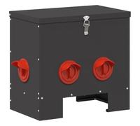 vidaXL Mangeoire pour Poules Noir 60,5 x 29 x 51 cm, Jardin et terrasse, Rectangulaire, Design Moderne, Matériaux durables, Options durables, Espace extérieur Polyvalent