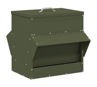 vidaXL Mangeoire pour poules Vert olive 40,5 x 45 x 41 cm