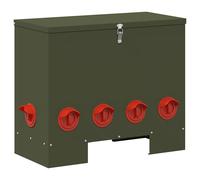 Vidaxl Mangeoire Pour Poules Vert Olive 60,5 X 29 X 51 Cm