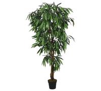 vidaXL Manguier artificiel – 900 feuilles, pot plastique, 180 cm, vert