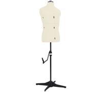 vidaXL Mannequin de couture ajustable pour homme Crème Taille 37-45