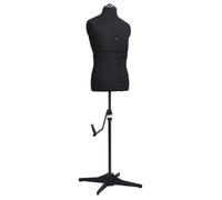 vidaXL Mannequin de couture ajustable pour homme Noir Taille 37-45